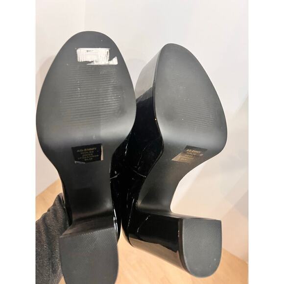 Aqua Emmy Black Faux Patent Leather Platform High Heel Mary Jane Pumps Size 7M - Picture 5 of 9